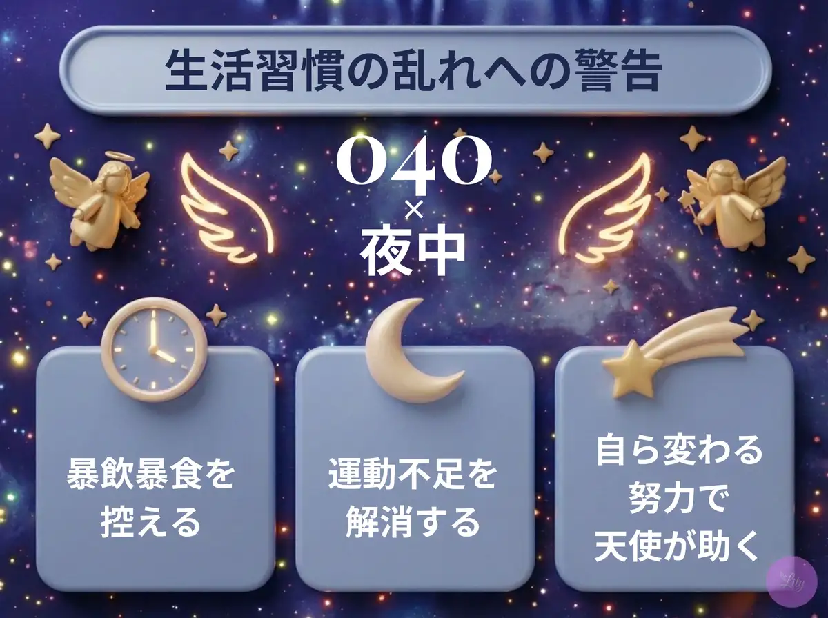 リリーのエンジェルナンバー 040 x 夜中