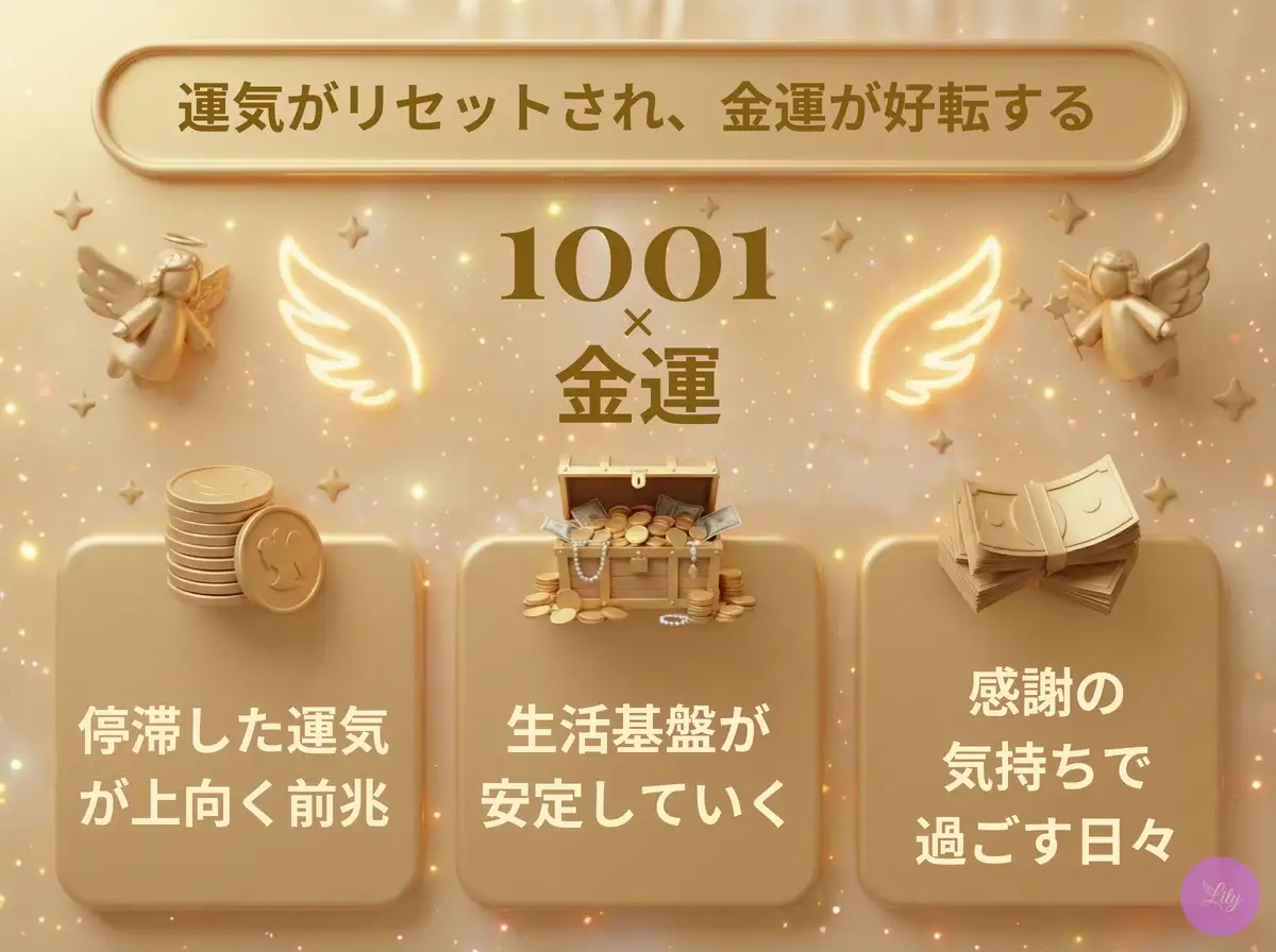 リリーのエンジェルナンバー 1001 x 金運