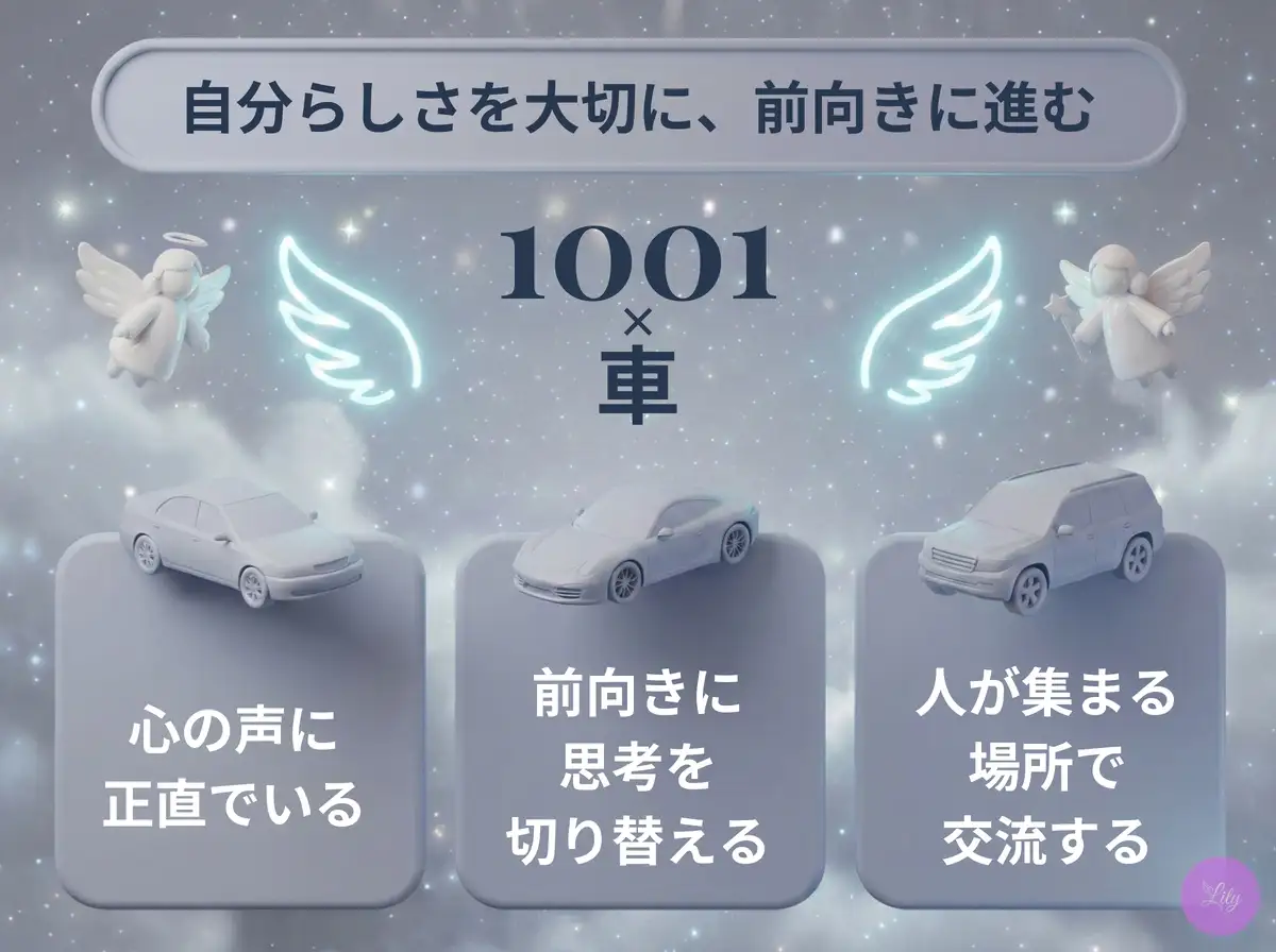 リリーのエンジェルナンバー 1001 x 車