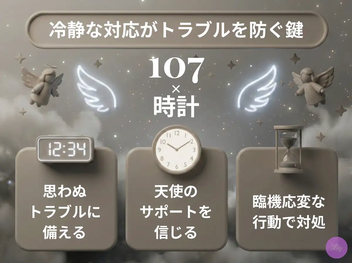 リリーのエンジェルナンバー 107 x 時計