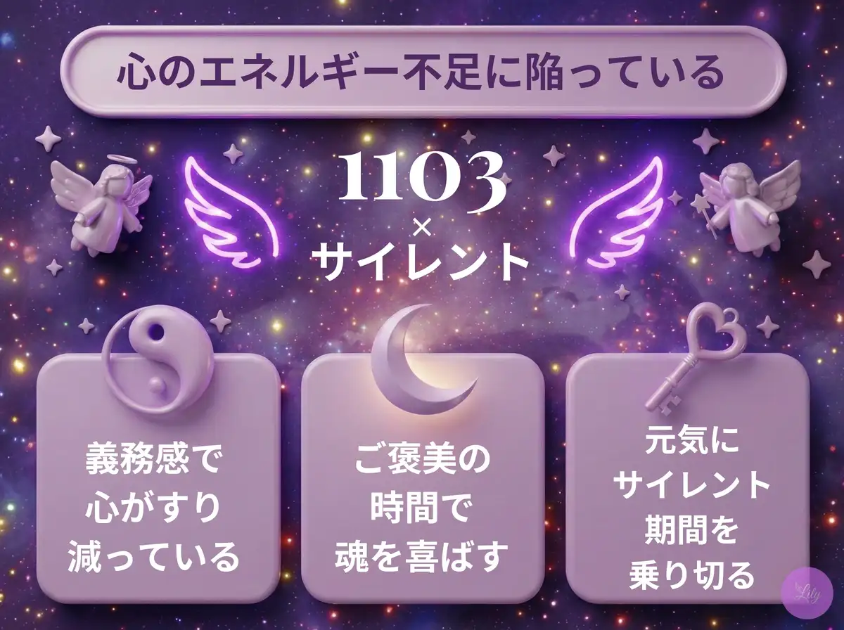 リリーのエンジェルナンバー 1103 x サイレント
