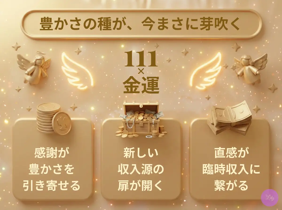 リリーのエンジェルナンバー 111 x 金運