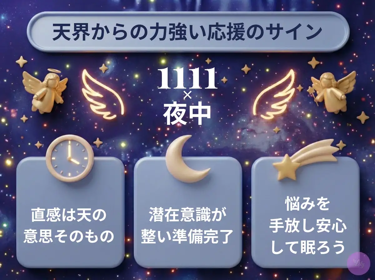 リリーのエンジェルナンバー 1111 x 夜中