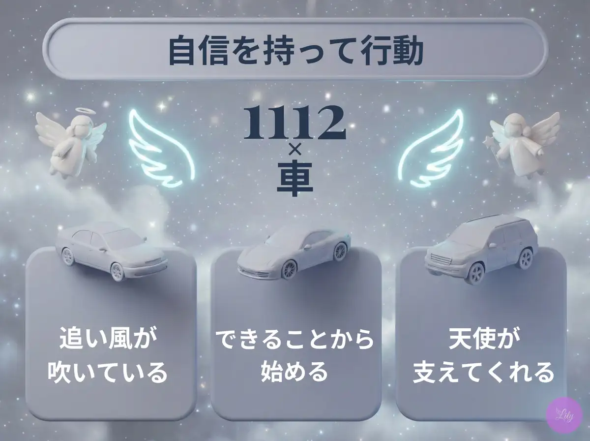 リリーのエンジェルナンバー 1112 x 車