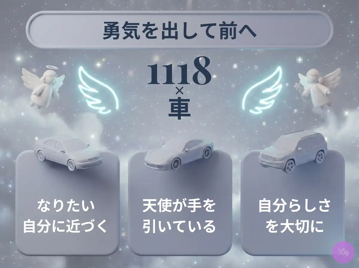 リリーのエンジェルナンバー 1118 x 車