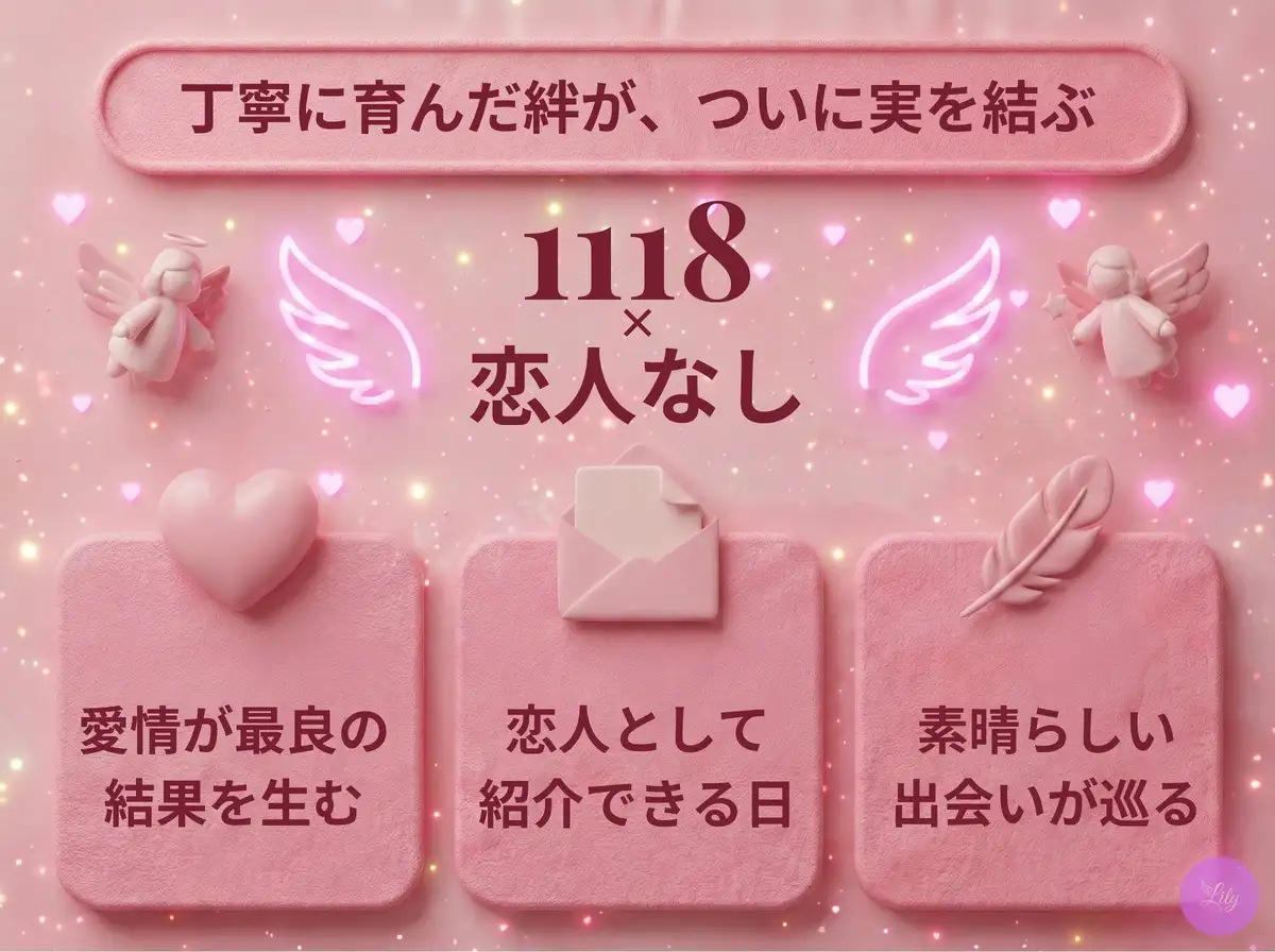 リリーのエンジェルナンバー 1118 x 恋人なし