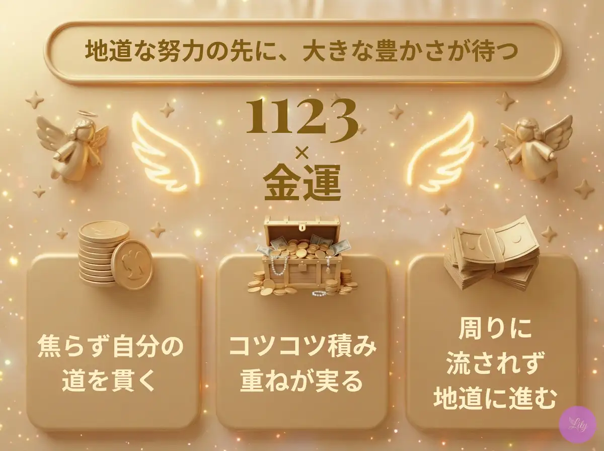 リリーのエンジェルナンバー 1123 x 金運