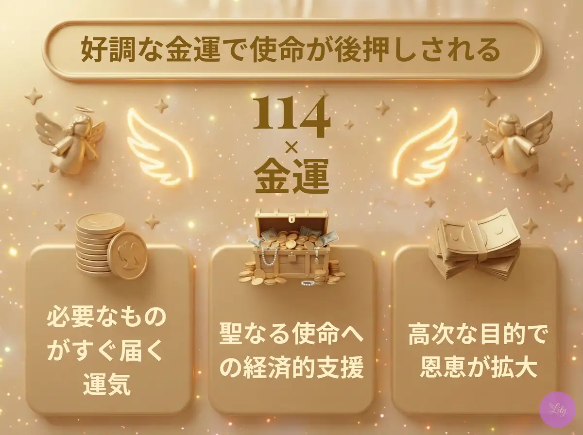 リリーのエンジェルナンバー 114 x 金運