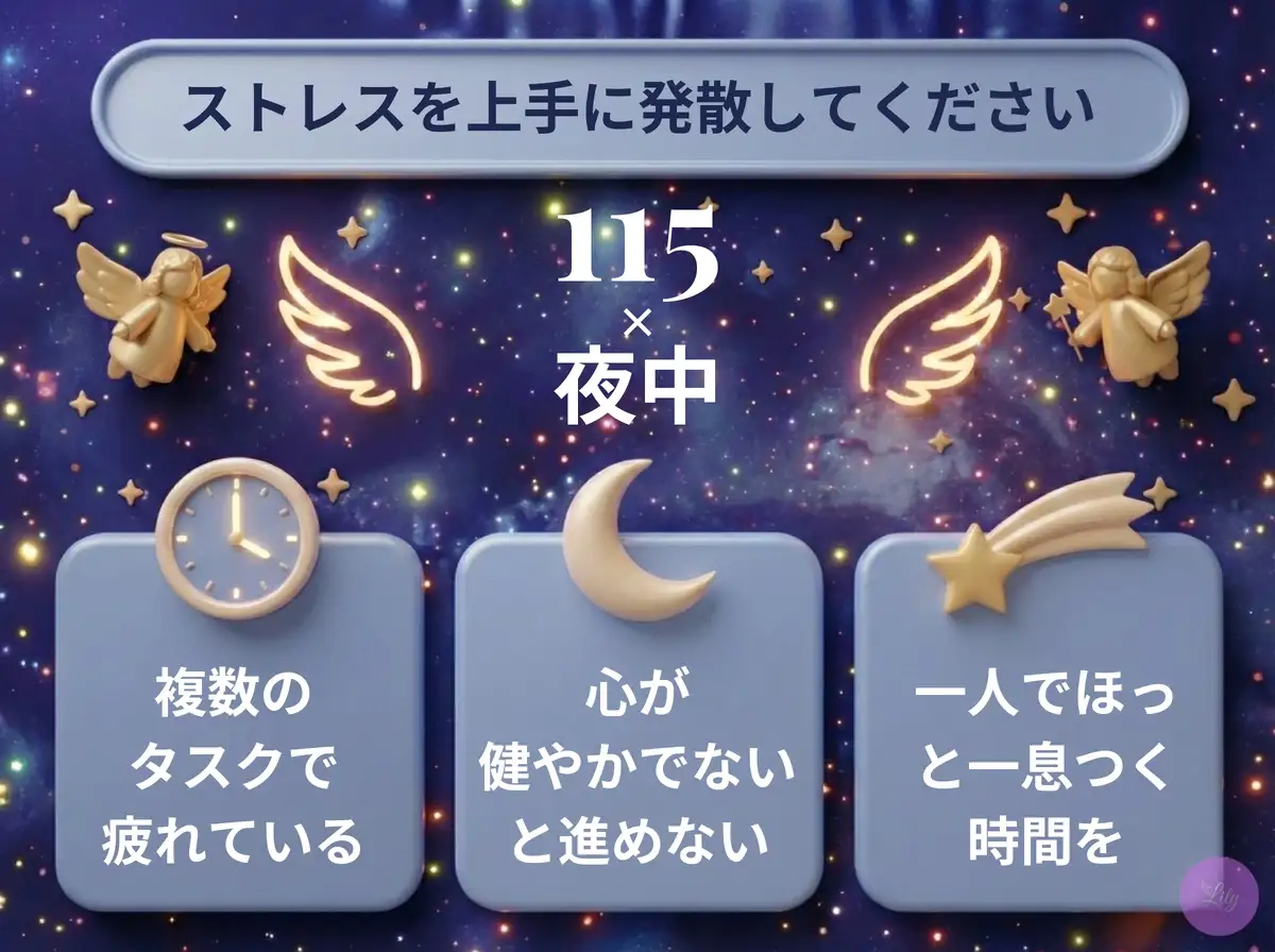 リリーのエンジェルナンバー 115 x 夜中