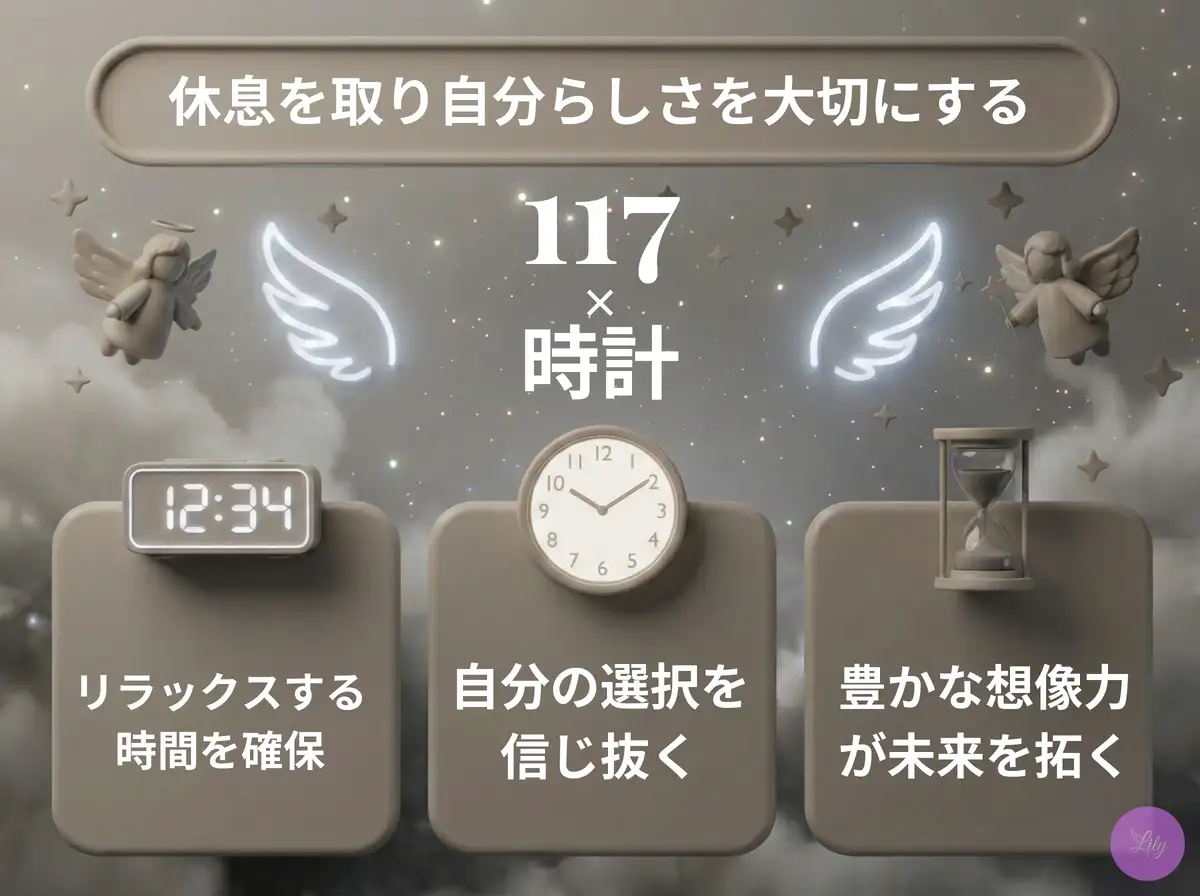 リリーのエンジェルナンバー 117 x 時計