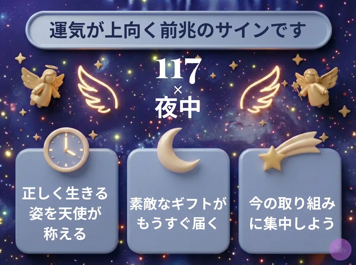 リリーのエンジェルナンバー 117 x 夜中