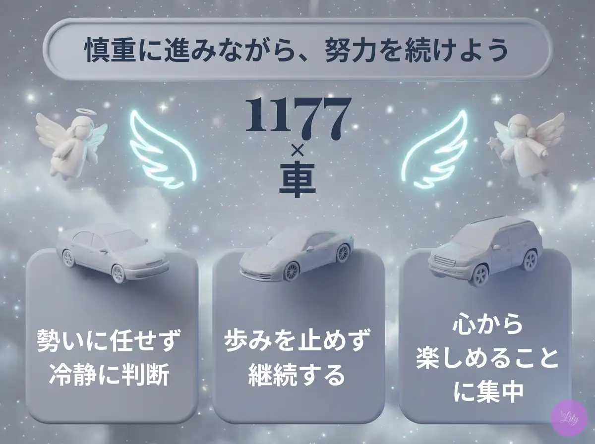 リリーのエンジェルナンバー 1177 x 車