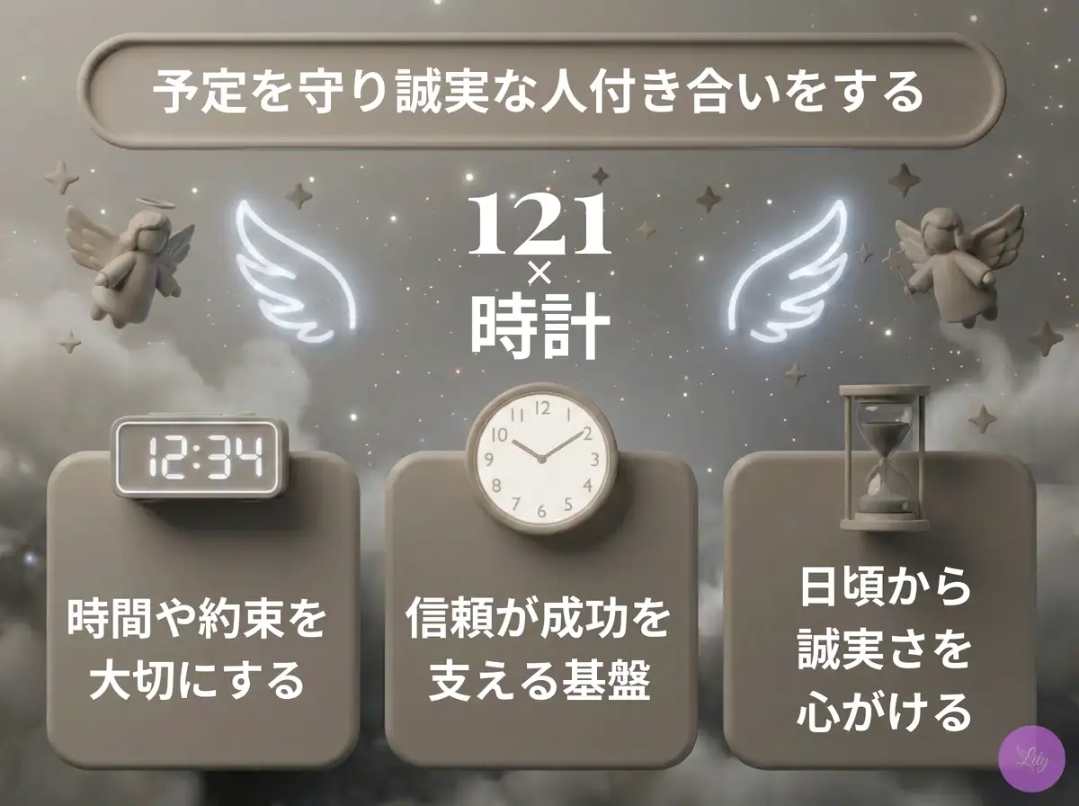 リリーのエンジェルナンバー 121 x 時計