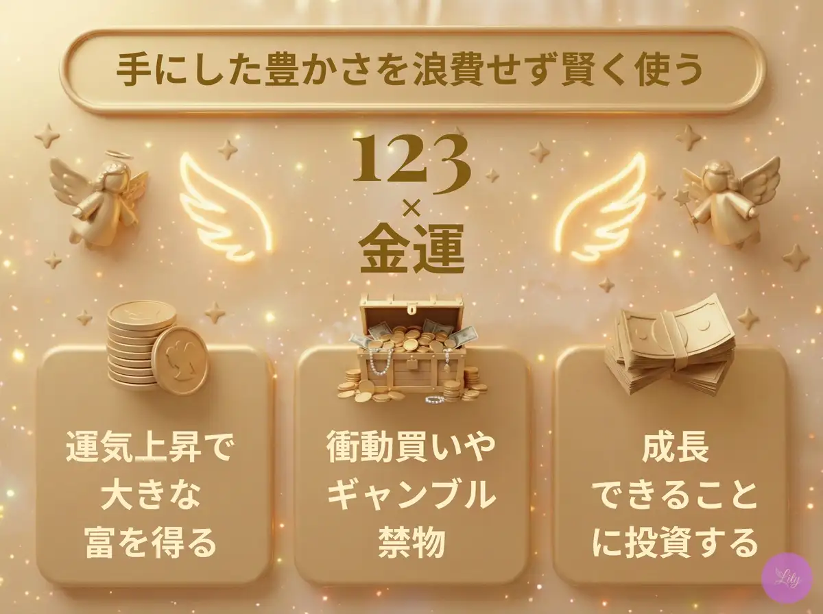 リリーのエンジェルナンバー 123 x 金運