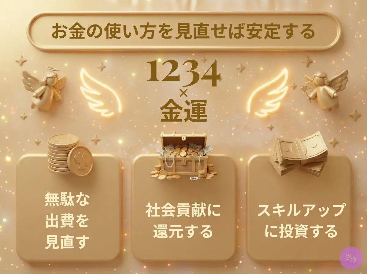 リリーのエンジェルナンバー 1234 x 金運
