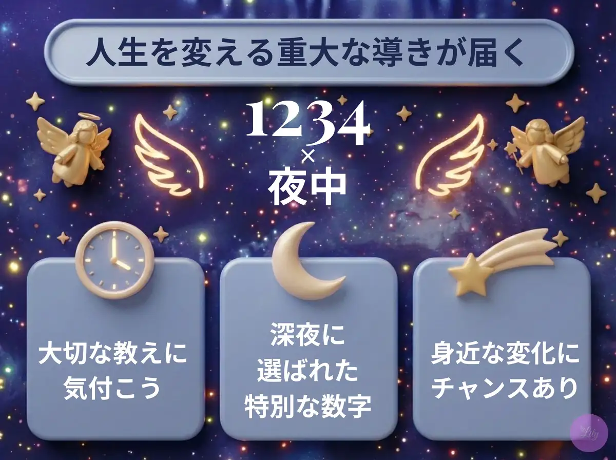 リリーのエンジェルナンバー 1234 x 夜中