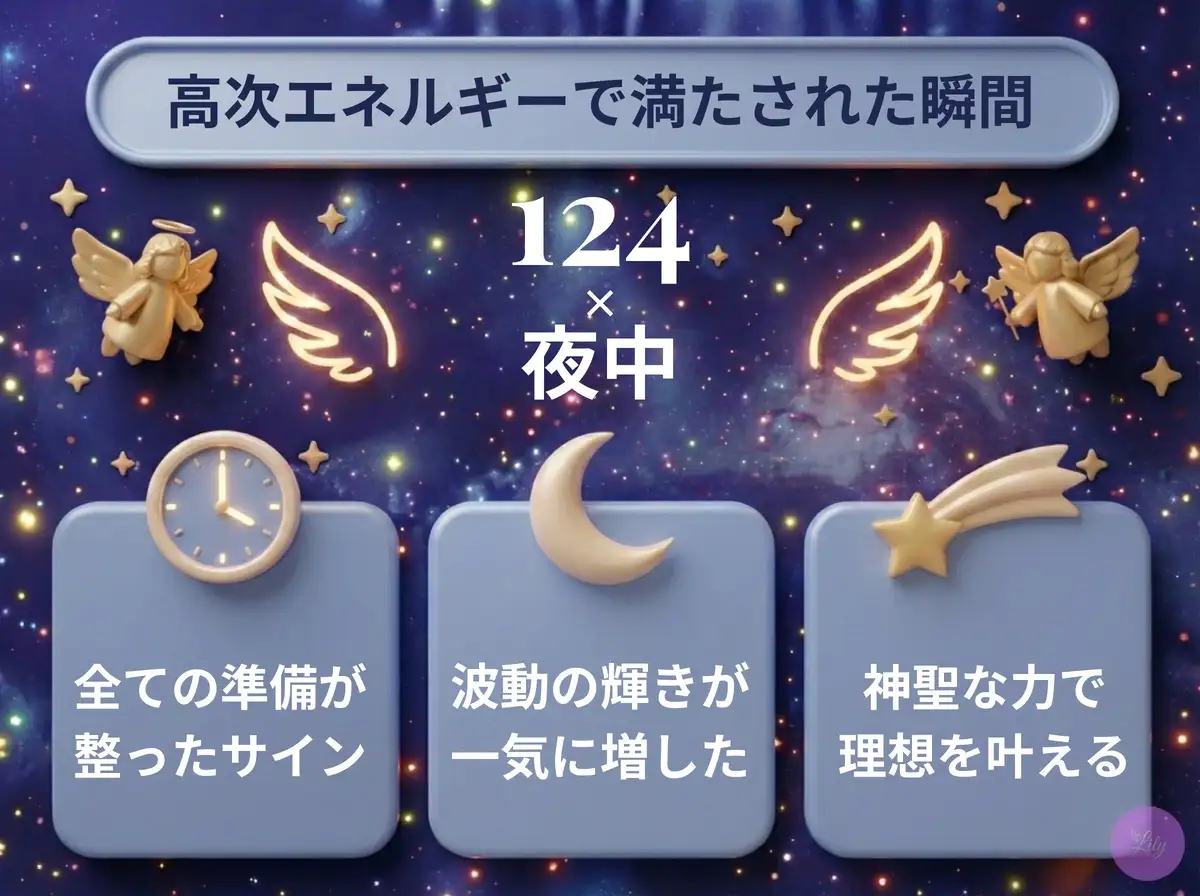 リリーのエンジェルナンバー 124 x 夜中