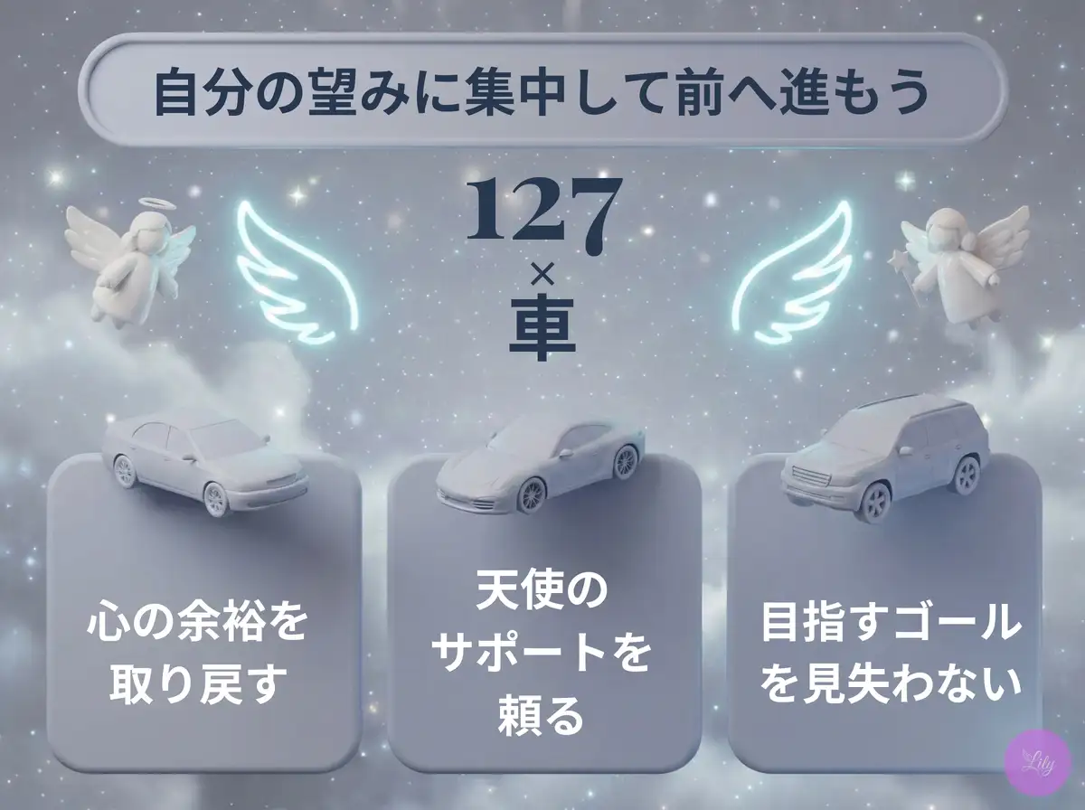 リリーのエンジェルナンバー 127 x 車