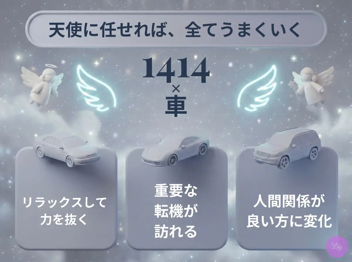 リリーのエンジェルナンバー 1414 x 車