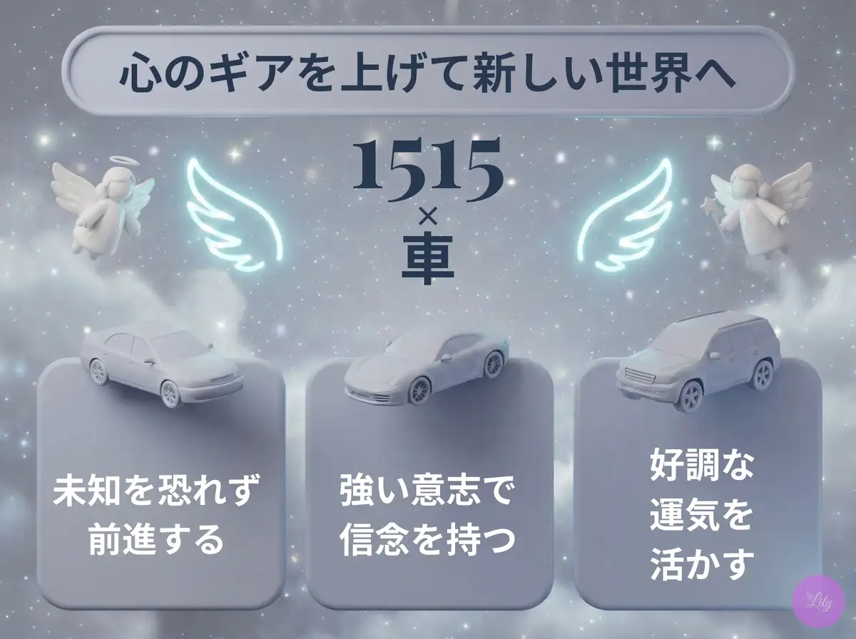 リリーのエンジェルナンバー 1515 x 車