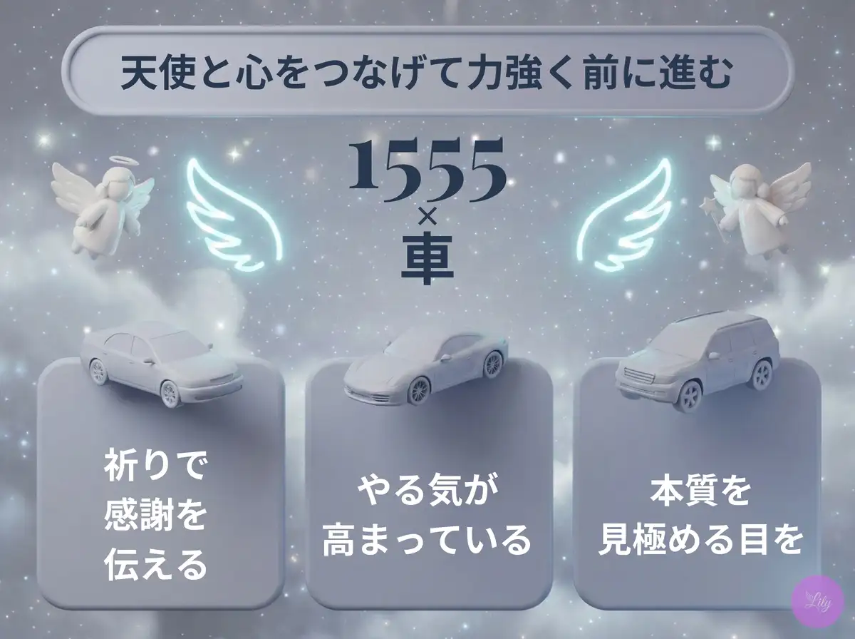 リリーのエンジェルナンバー 1555 x 車