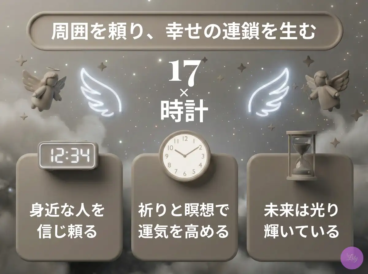 リリーのエンジェルナンバー 17 x 時計