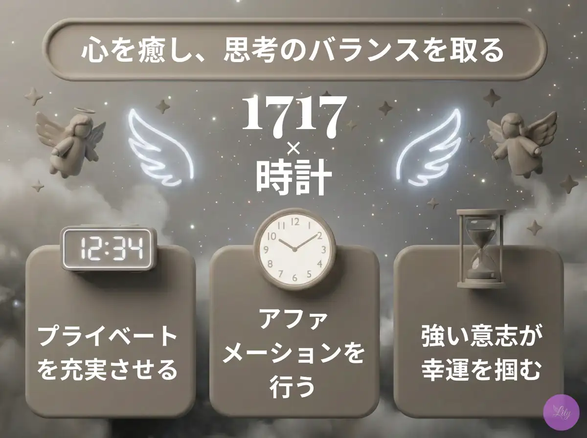 リリーのエンジェルナンバー 1717 x 時計