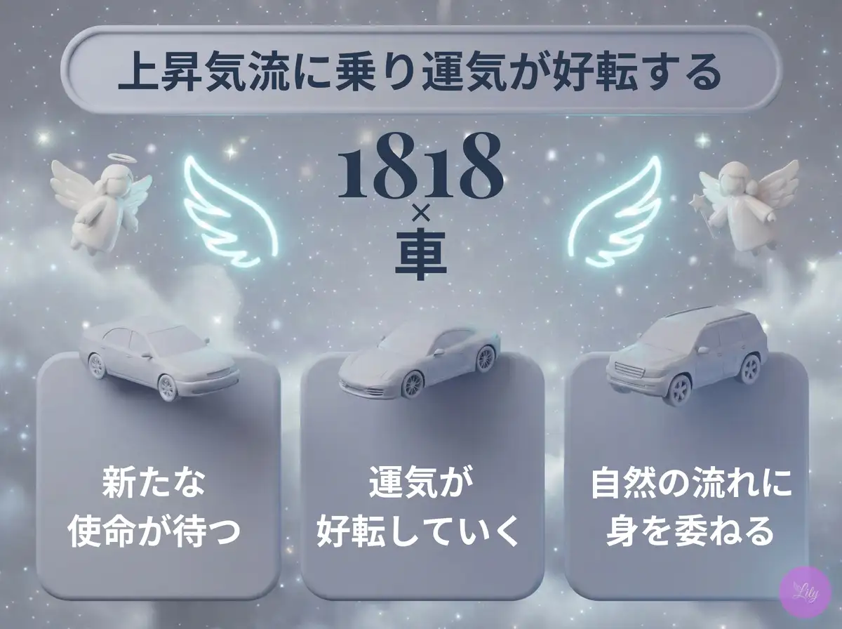 リリーのエンジェルナンバー 1818 x 車
