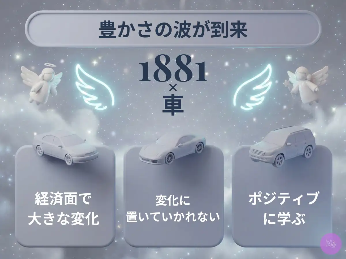 リリーのエンジェルナンバー 1881 x 車