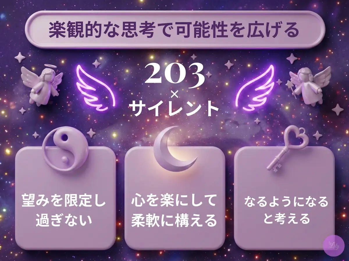 リリーのエンジェルナンバー 203 x サイレント