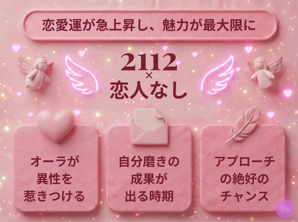 リリーのエンジェルナンバー 2112 x 恋人なし