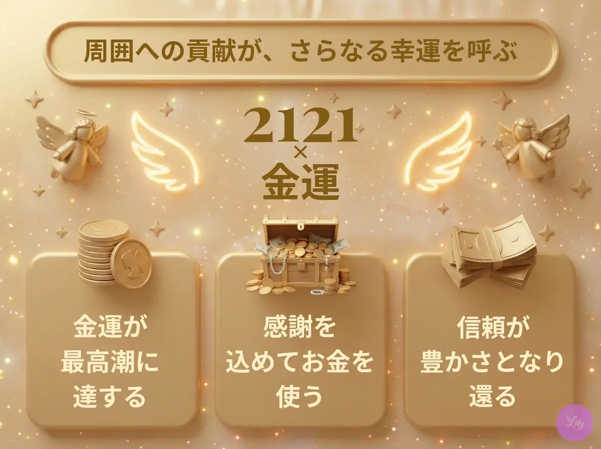 リリーのエンジェルナンバー 2121 x 金運