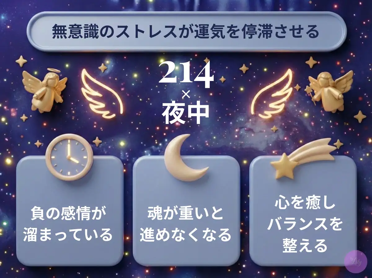 リリーのエンジェルナンバー 214 x 夜中