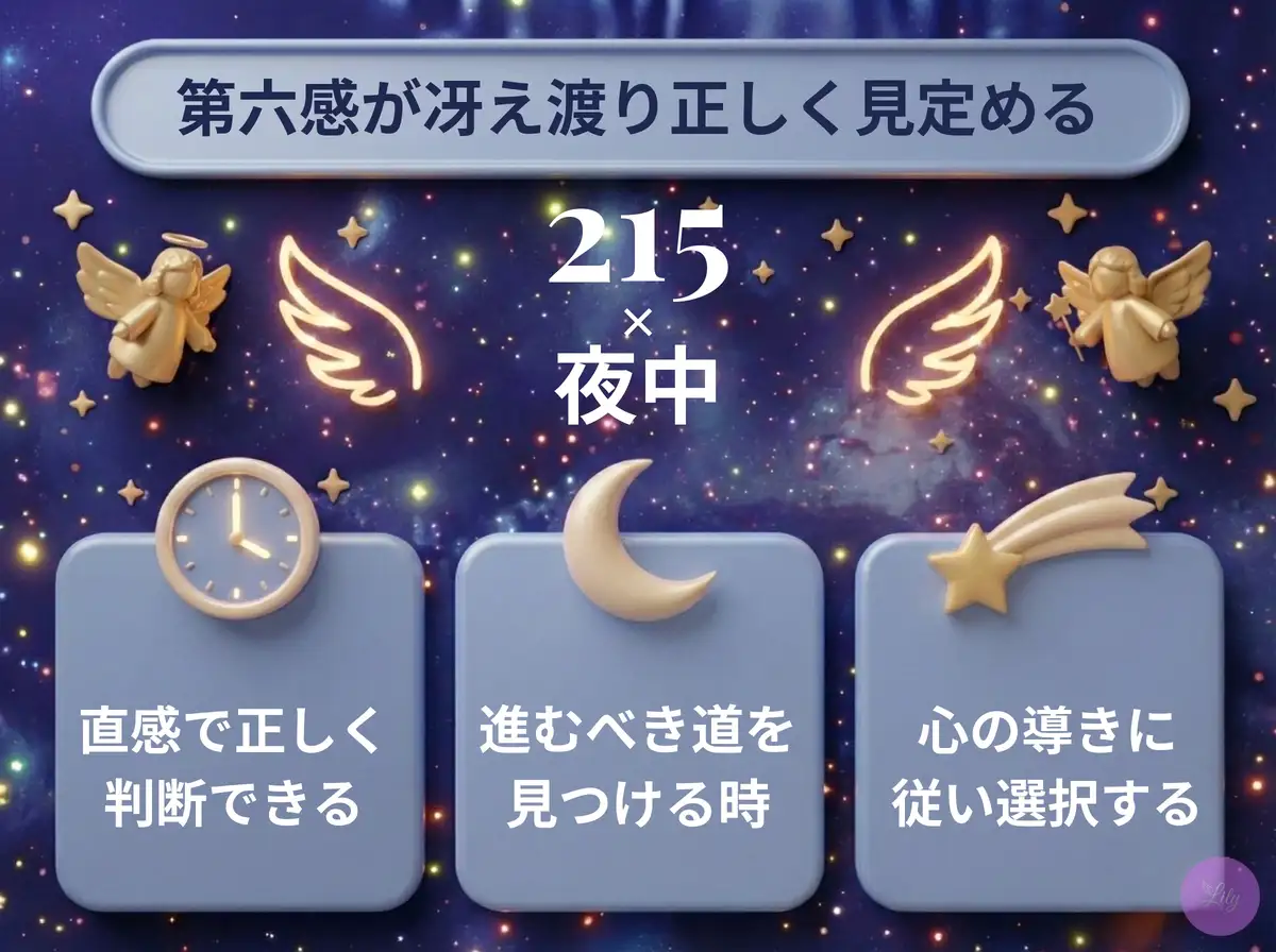 リリーのエンジェルナンバー 215 x 夜中