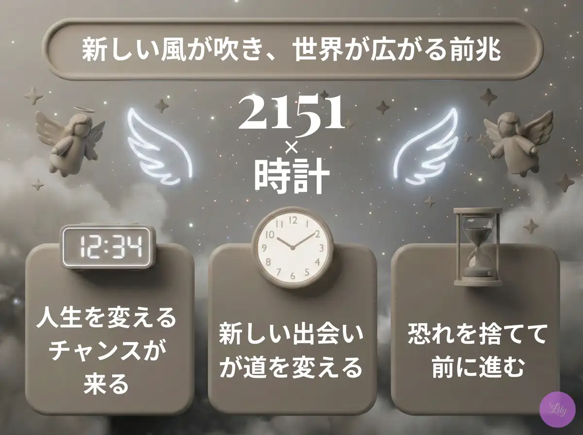 リリーのエンジェルナンバー 2151 x 時計