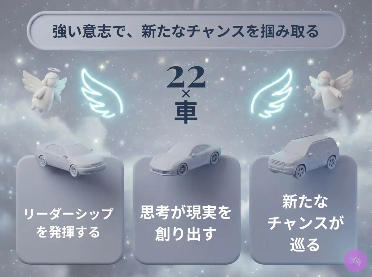 リリーのエンジェルナンバー 22 x 車