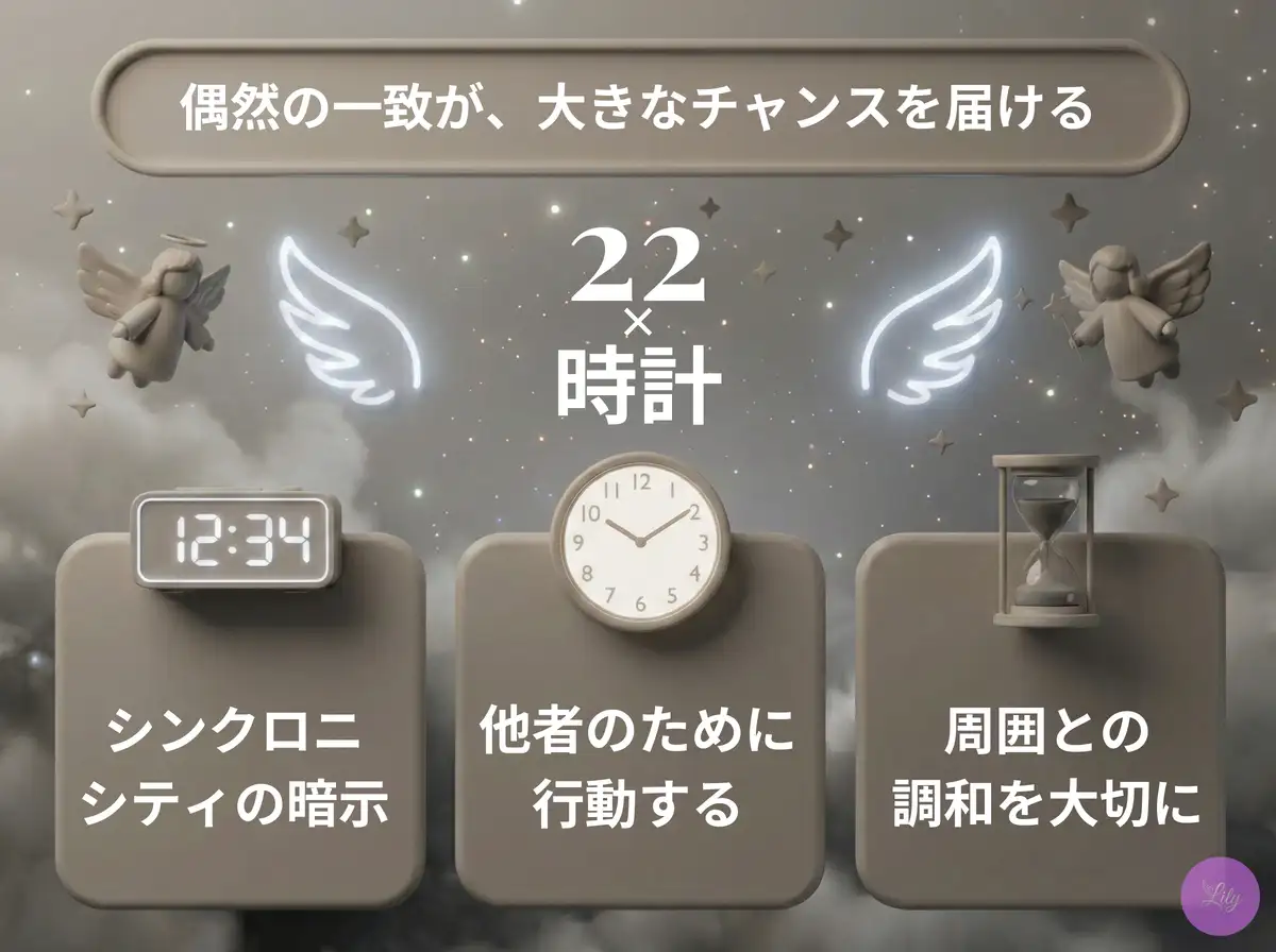 リリーのエンジェルナンバー 22 x 時計