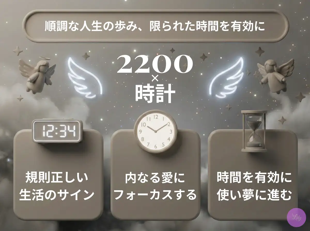 リリーのエンジェルナンバー 2200 x 時計