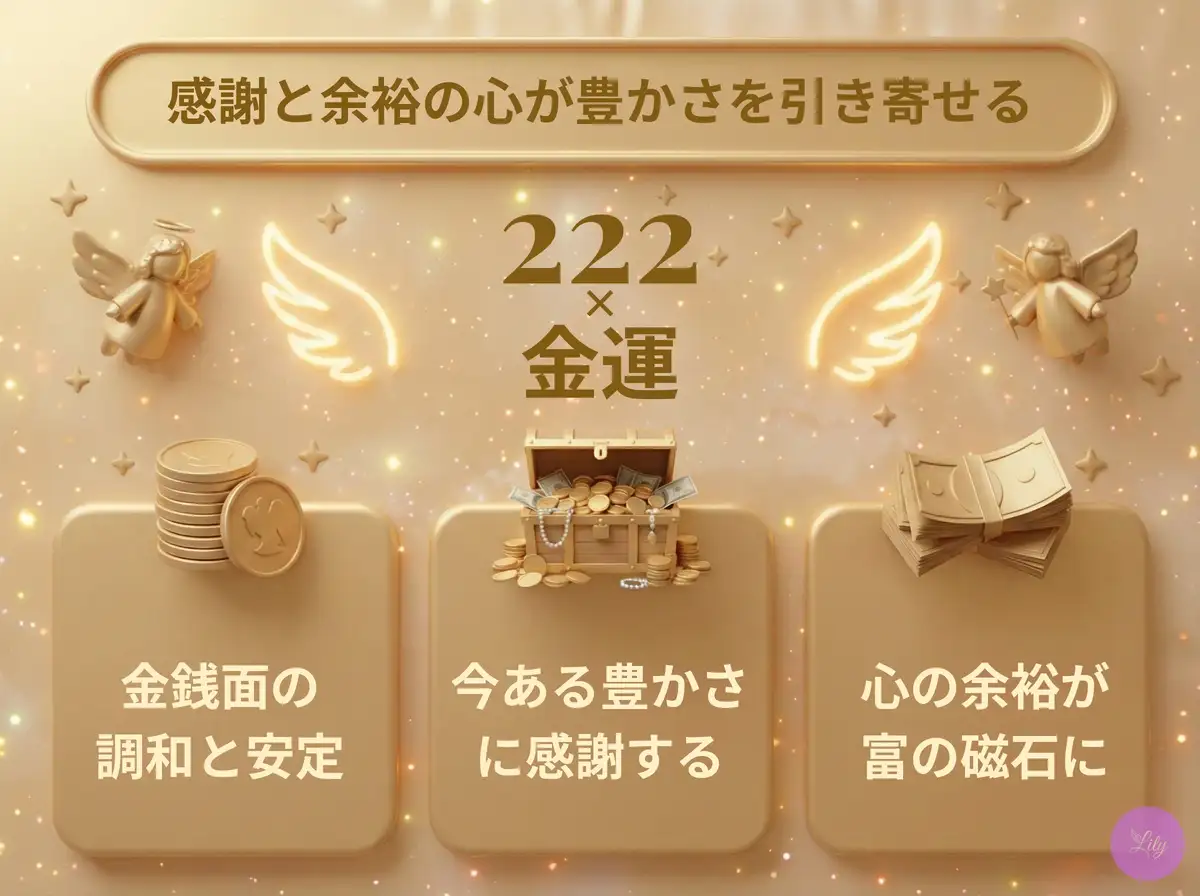 リリーのエンジェルナンバー 222 x 金運