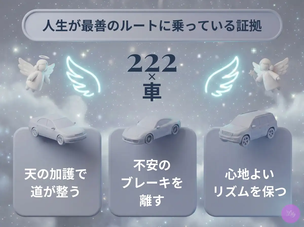 リリーのエンジェルナンバー 222 x 車
