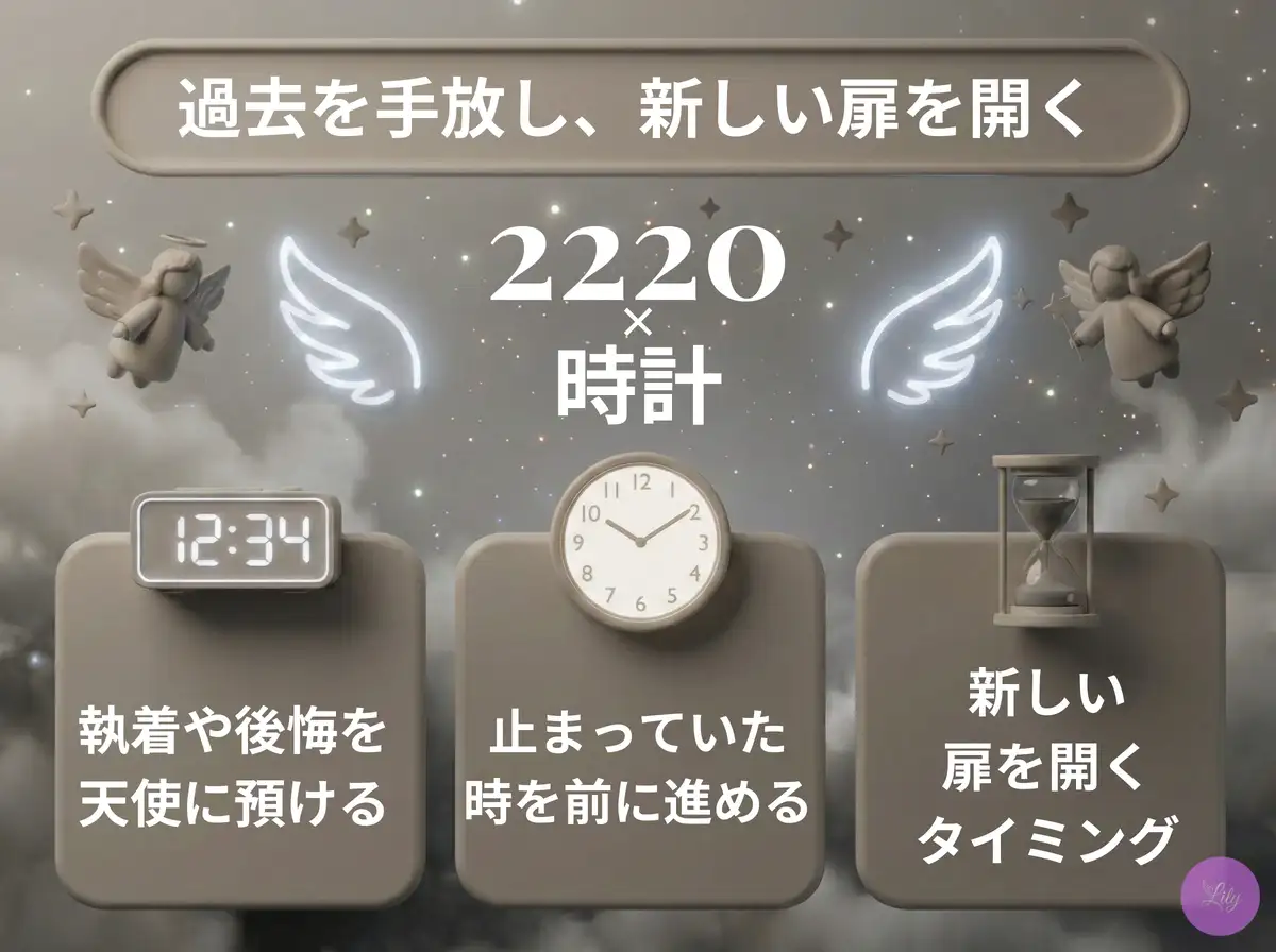 リリーのエンジェルナンバー 2220 x 時計