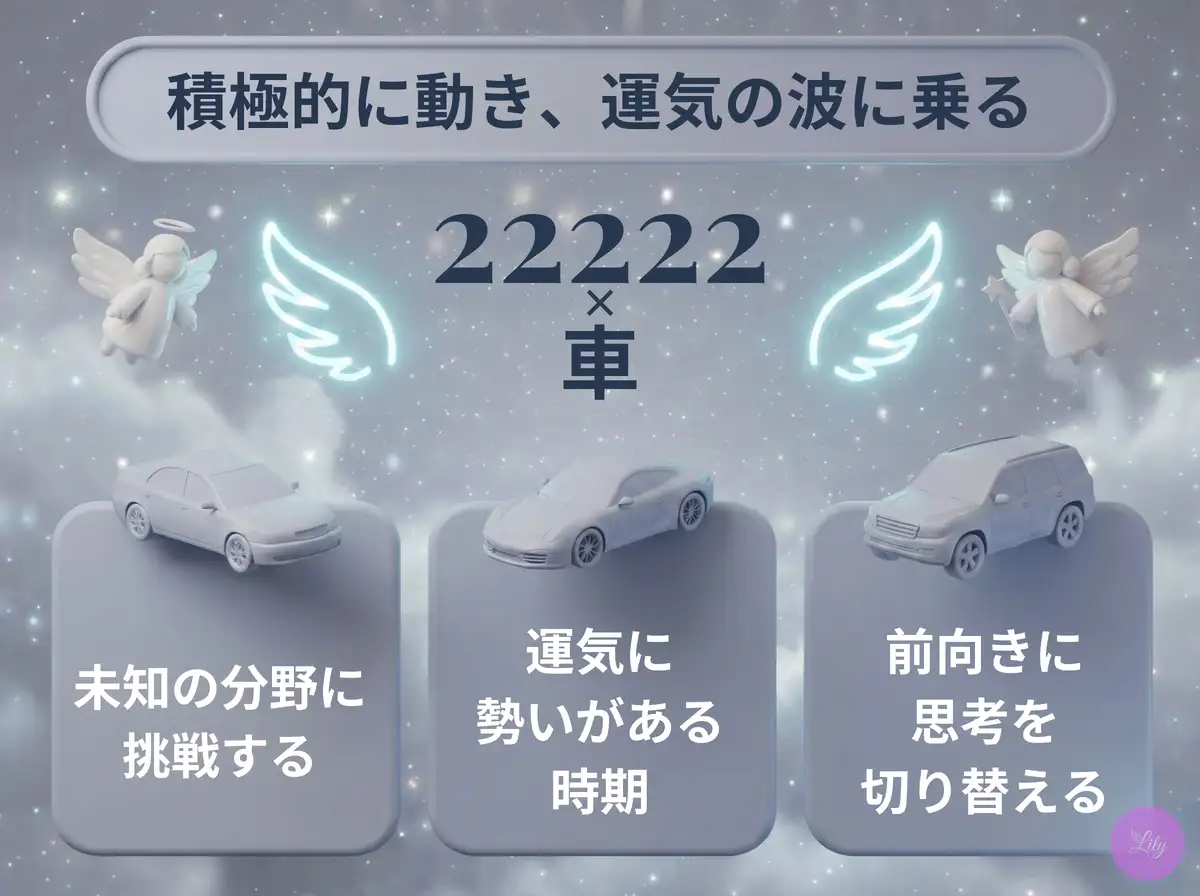 リリーのエンジェルナンバー 22222 x 車