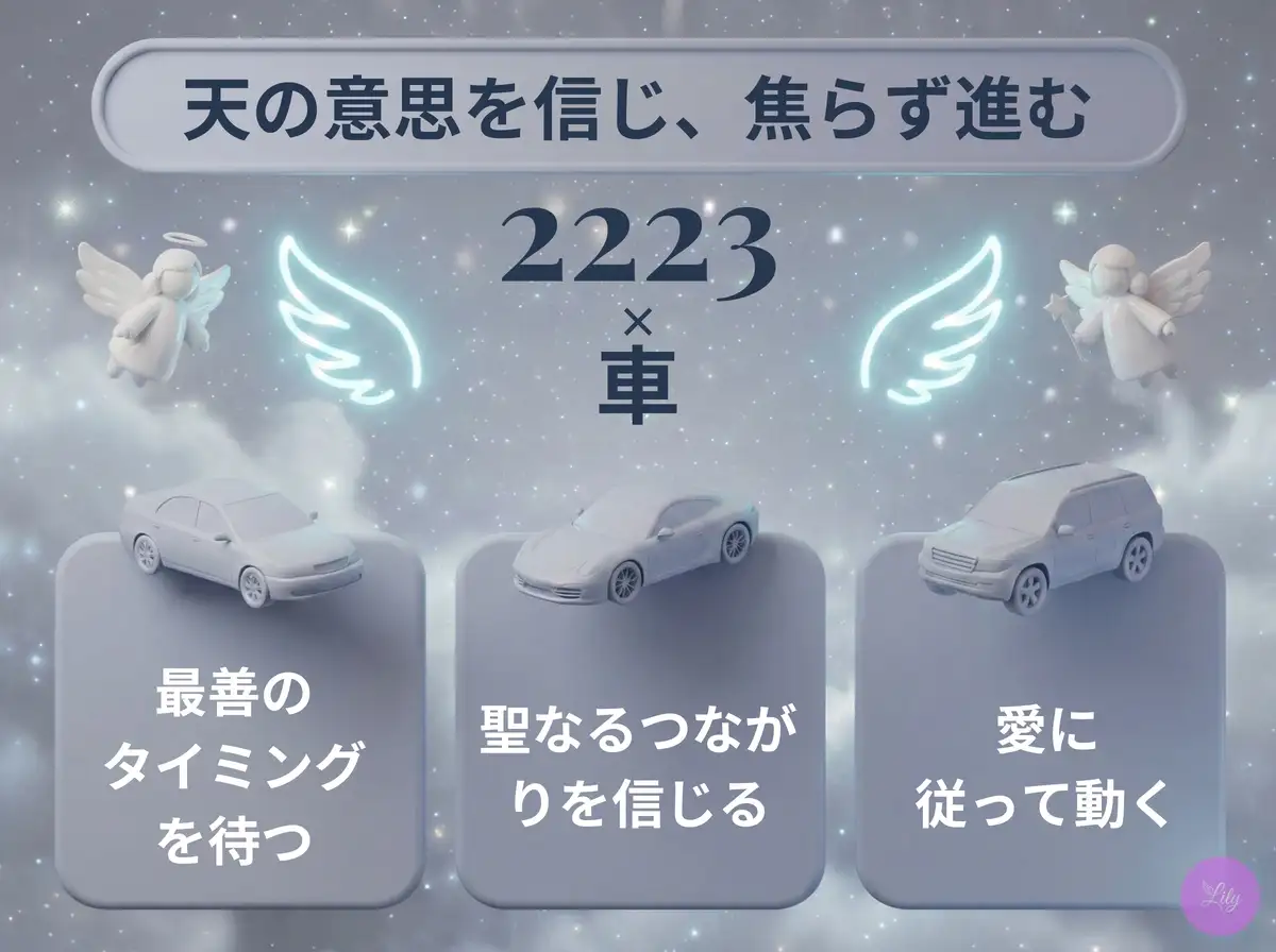 リリーのエンジェルナンバー 2223 x 車