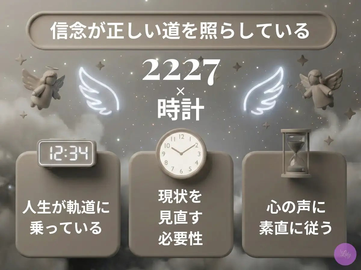 リリーのエンジェルナンバー 2227 x 時計