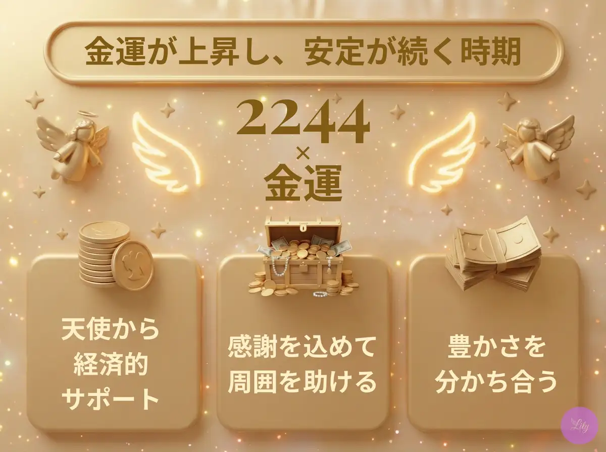 リリーのエンジェルナンバー 2244 x 金運