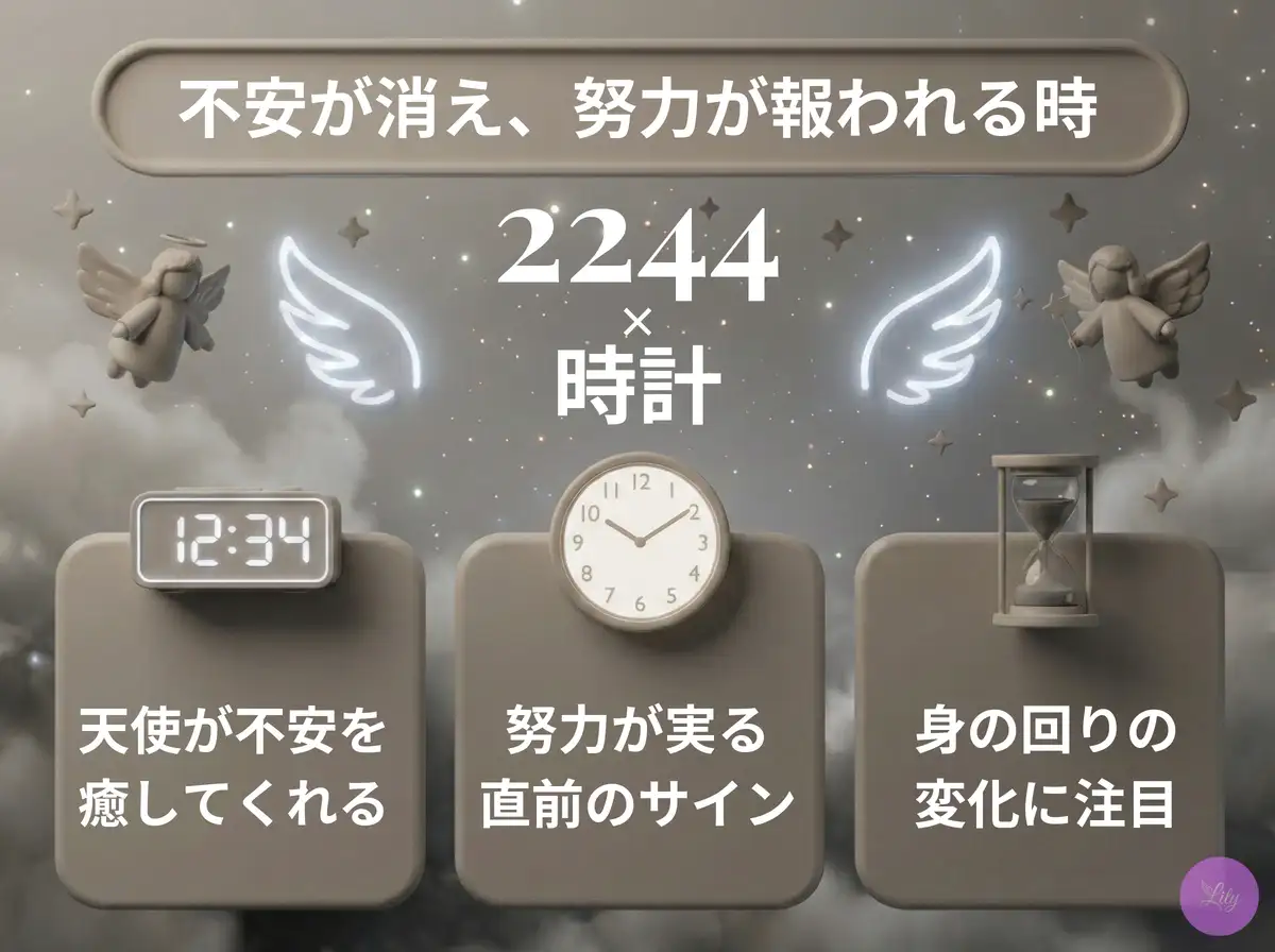 リリーのエンジェルナンバー 2244 x 時計