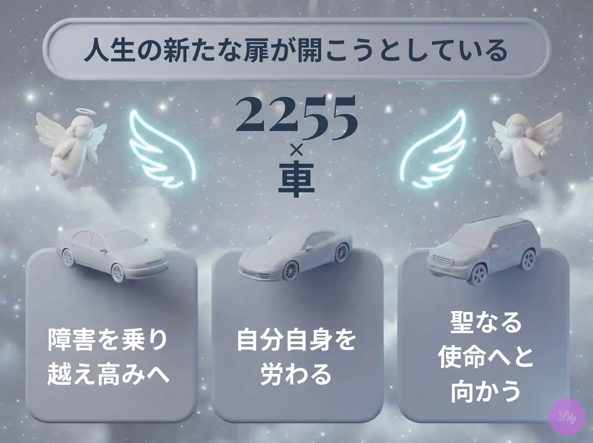 リリーのエンジェルナンバー 2255 x 車