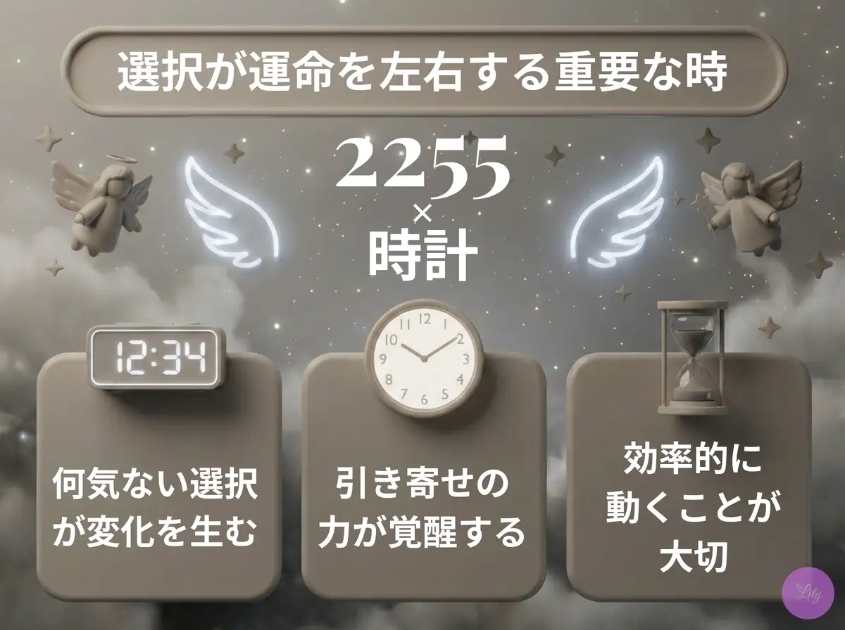 リリーのエンジェルナンバー 2255 x 時計