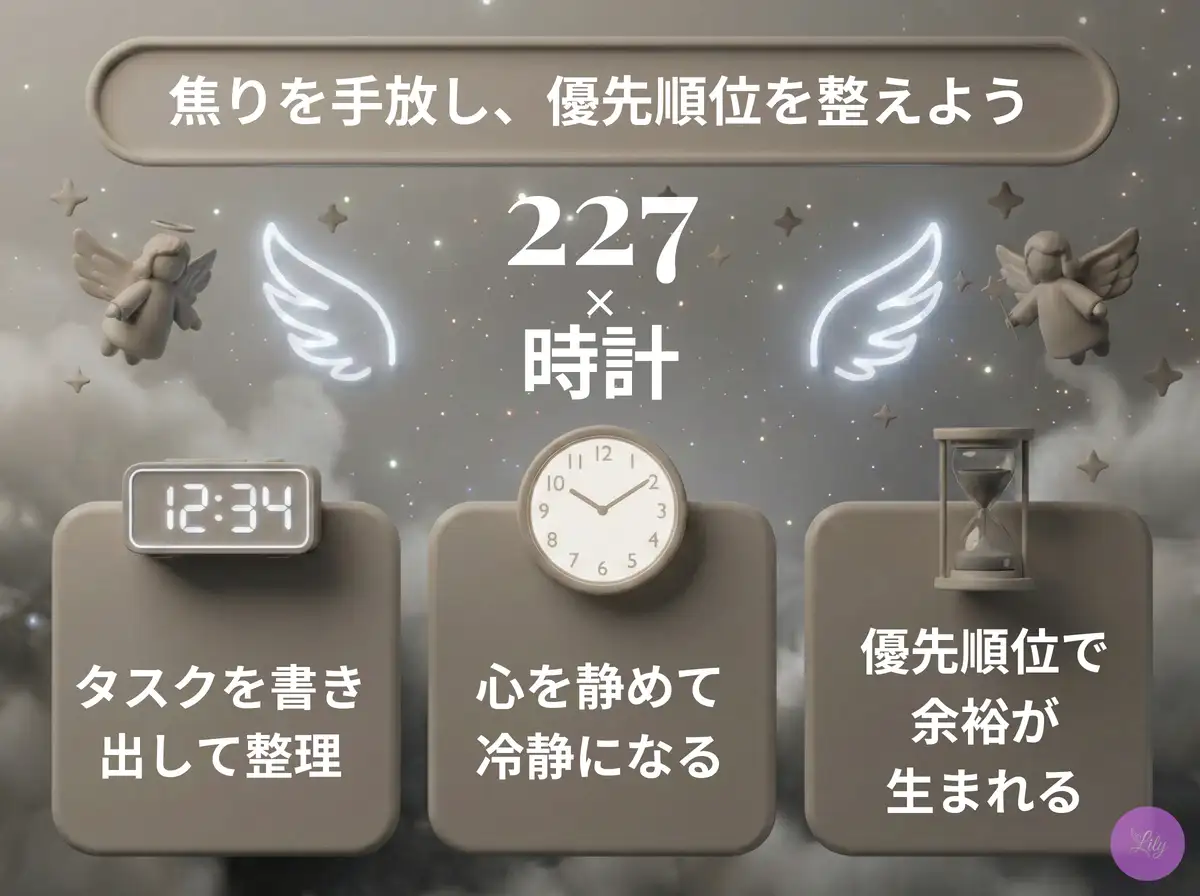 リリーのエンジェルナンバー 227 x 時計