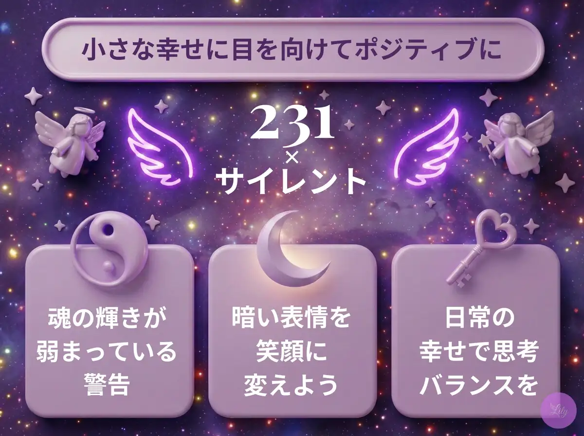 リリーのエンジェルナンバー 231 x サイレント